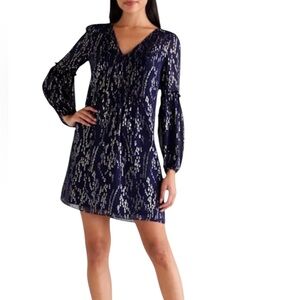 Lilly Pulitzer Navy and Silver Mini Dress